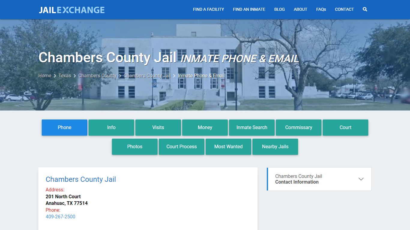 Inmate Phone - Chambers County Jail, TX - Jail Exchange